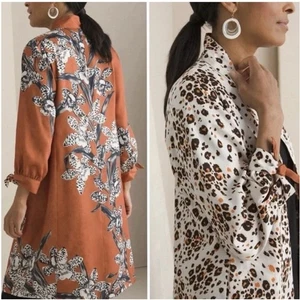 Chico's Reversible Duster Printed Desert Blooms Jacket Sunburst Women's XL NWT - Picture 1 of 5