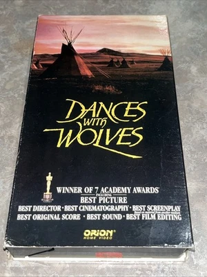 Vintage Dances With Wolves VHS Kevin Costner Orion Home Video ***TESTED*** - Image 1 of 4