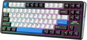 Epomaker TH85 80% Wireless Mechanical Gaming Keyboard - Black, White & Blue - Picture 1 of 8
