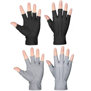2 Paia Guanti Estivi Senza Dita Protezione Solare UV Guida Antiscivolo Touchscree... - Foto 1 di 7