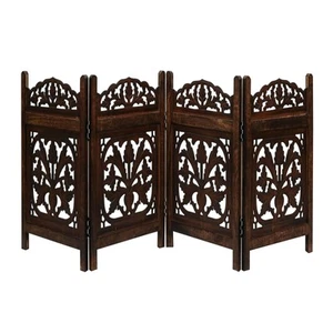Wooden Foldable Pet Dog Safety Gate -4 Panels 72" Wx24 H- Hand Carved Solid W... - Picture 1 of 6