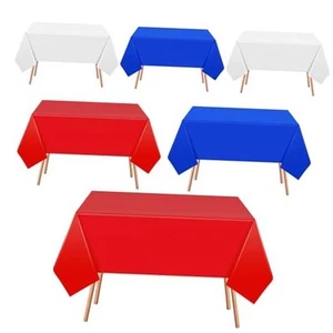 6 Pcs Disposable Plastic Tablecloths 54" x 108" for Rectangle Tables Cloths - Picture 1 of 8