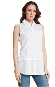 Hinson Wu Lea Sleeveless Foundation Layer Shirt Top White Size M Stretch Classic - Picture 1 of 13