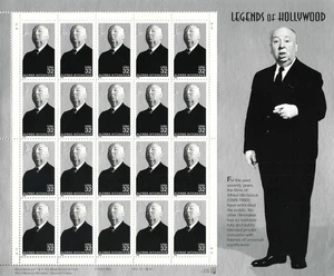 1998 Alfred Hitchcock, Legends of Hollywood 32 ¢ Briefmarkenbogen postfrisch, Scott #3226 - Bild 1 von 2