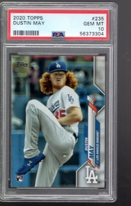 SLA117- 2020 Topps #235 Dustin May RC - PSA Gem Mint (10) - Picture 1 of 2