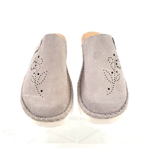 MANITOBAH MUKLUKS Moccasin Gray Slides Size  8/390 Vibram Sole NEW Suede - Picture 1 of 10