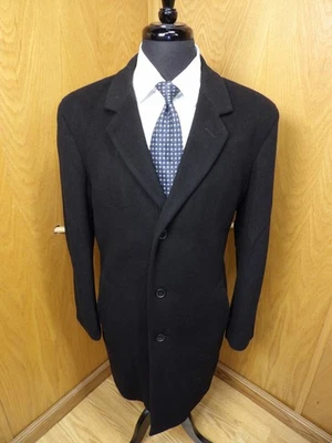 Jos A Bank Overcoat Top Coat Winter Coat 40r Tradition Fit Black Wool Poly  Z#50 - Image 1 of 4