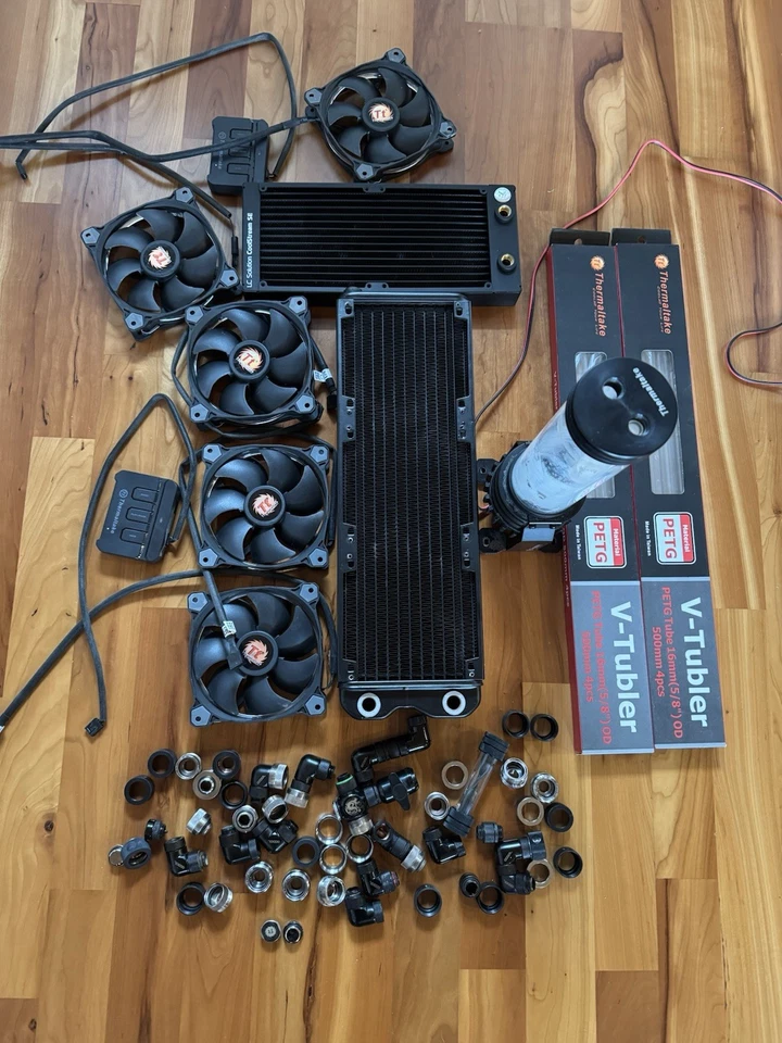 PC Wasserkühlung Set  /  Teile, D5 Pumpe und Lüfter für Custom WaKü DIY - Bild 1 von 4