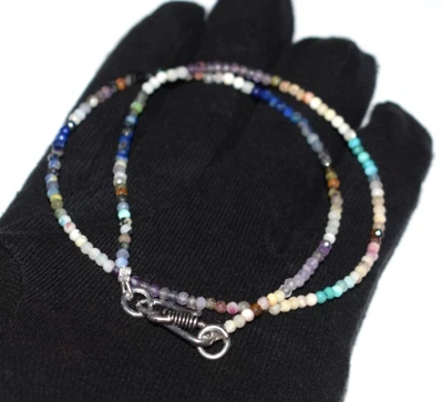 AAA+ 925 Argento Sterling 2.7cm Stringa Collane Multi Disko 3 MM Perline Gemma - Immagine 1 di 4