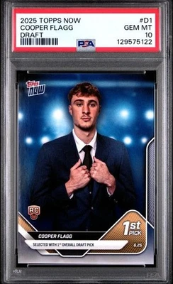 2025 TOPPS NOW ПРОЕКТCOOPER FLAGG #D1 RC PSA 10 - Изображение 1 из 2