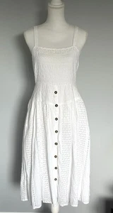 ASOS  Fit & Flare Long Dress White Eyelet Sleeveless- Women’s Size 6 - Picture 1 of 8