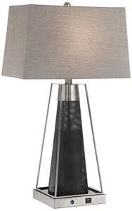 Lite Source Granger 29" Nickel Black USB Bluetooth Speaker Table Lamp - Picture 1 of 1