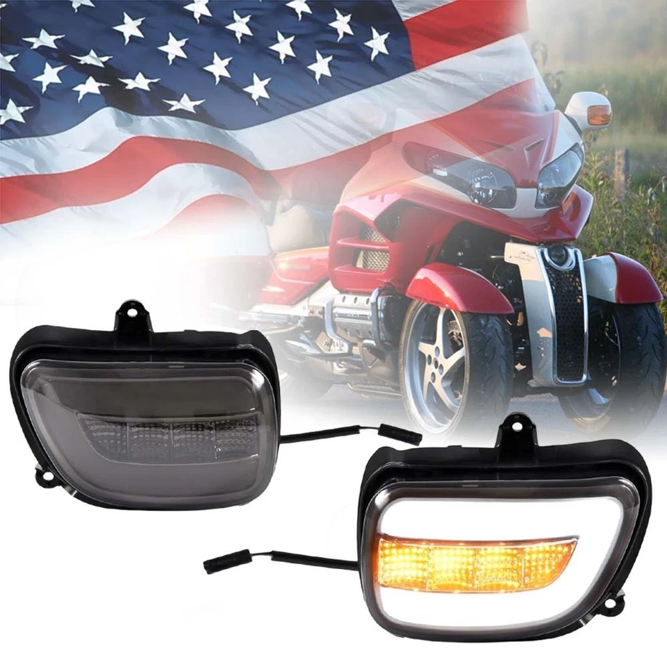 For Honda Goldwing 1800 GL1800 2001-2017 2PCS Front LED Turn Signals Light DRL - Image 1 of 4