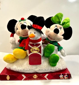 Disney Mickey Minnie Mouse snowman musical plush pals Jingle bells Christmas - Picture 1 of 8