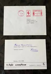 Enzo Ferrari signed autograph F1 driver card and factory envelope 1985 - Picture 1 of 5