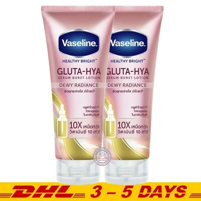 Vaseline Healthy Bright Gluta-Hya Serum Burst Lotion Dewy Radiance 300 ml x 2 - Image 1 of 2
