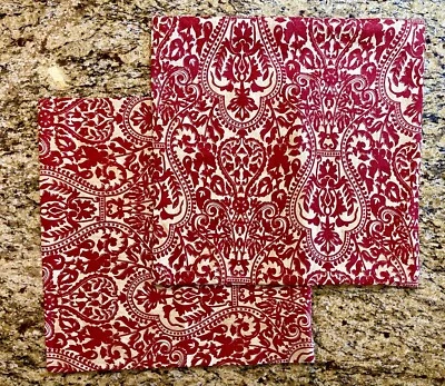 Set of 2 Pottery Barn Euro Paisley Burgundy Red Ivory 18x18 HTF! - Image 1 of 4