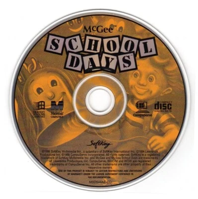 McGee SCHOOL DAYS (Ages 2-6) (CD, 1996) for Win/Mac - NEW CD in SLEEVE - Image 1 of 3