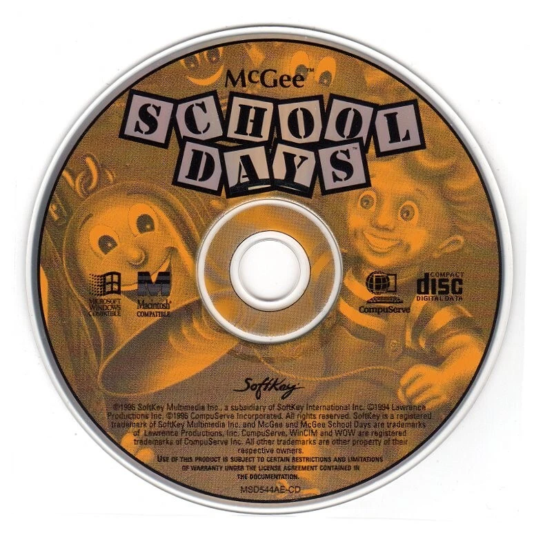McGee SCHOOL DAYS (Ages 2-6) (CD, 1996) for Win/Mac - NEW CD in SLEEVE - Image 1 of 3