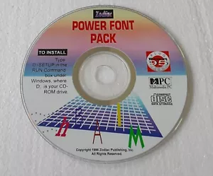 Vintage Zodiac Publishing Power Font Pack CD 1996 - Picture 1 of 1
