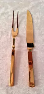 Juego de cubiertos para filetes y tenedores Dirilyte Empress en tono dorado - Imagen 1 de 5