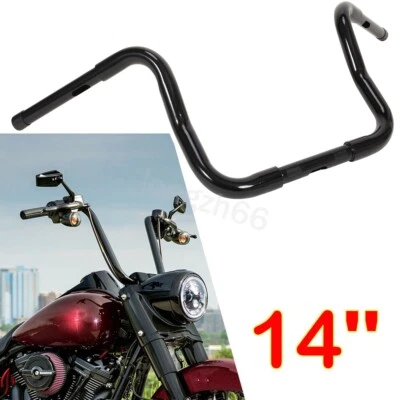 14" Rise APE Hangers Bars Fat 1-1/4" Handlebar For Harley FLST FXST Sportster XL - Image 1 of 4