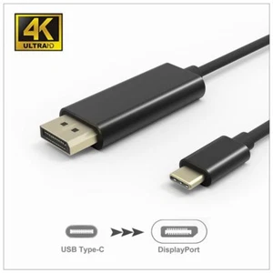 1.8M Type C USB-C Thunderbolt 3 to Display port DP Cable Male to Male Converter - Picture 1 of 5