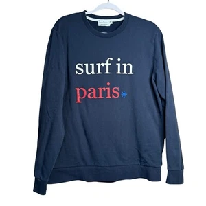 Cuisse de Grenouille blaues Langarm-Sweatshirt Rundhalsausschnitt Surf in Paris Große L - Bild 1 von 7