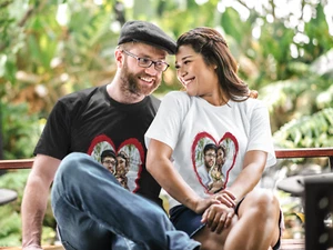 Big Heart with Photo Valentine's Day Unisex Softstyle T-Shirt - Picture 1 of 10