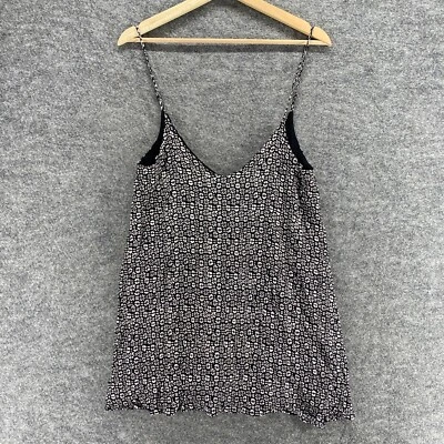 Top Ecote para mujer XS negro geométrico sin mangas cuello redondo correa de espagueti informal Foto 1 de 4