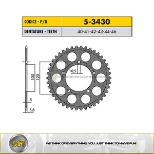 RUEDA DE CADENA APRILIA SHIVER GT 750 2009 ERGAL 520 - 41 DIENTES - Imagen 1 de 1