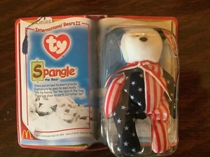 2000 McDonald's Ty Teenie Beanie Babies Spangle The Bear International Bears II - Picture 1 of 5