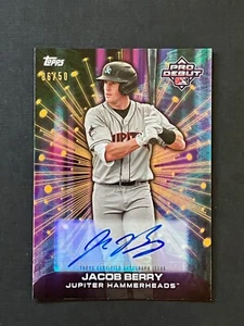 2023 Pro Debut Gold Foil Auto Jacob Berry 6/50 Future Cornerstones Autograph - Picture 1 of 2