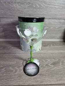 "Copa de vino de cóctel Lolita Appletini 7"" H 12 oz pintada a mano Enesco nueva en caja" - Imagen 1 de 15