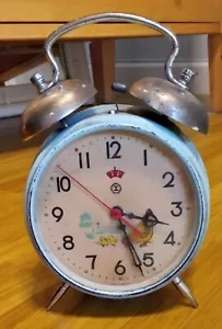 Reloj despertador vintage animado de pollo y gallina China años 60 - Imagen 1 de 1