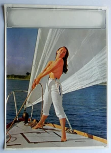 CALENDAR GIRL Vintage Sales Sample 1957 Pin-Up Clear Sailing Ahead 12x16.5 - Picture 1 of 1