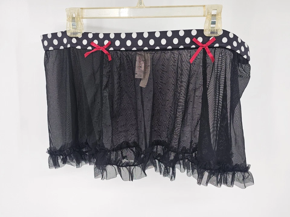 De Colección Años 90 Y2k Cacique Lencería Falda Transparente 18/20 Lunares Foto 1 de 3