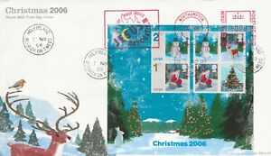 7/11/2006 CHRISTMAS MINIATURE SHEET METER MARK(TIED) & HOLY ISLAND CDS FDC