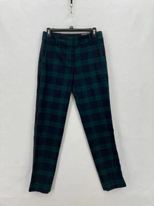 Talbots Hampshire Ankle Pants Women's 2 Green Blue Plaid Wool Stretch Fabric NWT - Picture 1 of 12