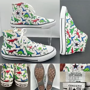 CONVERSE Chuck Taylor All Star Sneaker Sz 6 Junior, Women 8 Dinosaurs High-Top - Picture 1 of 24