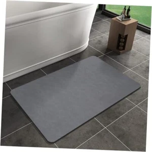Bath Mat Rug, Rubber Non-Slip Quick Dry Absorbent Thin Bathroom 20"x32" Black-1 - Picture 1 of 8