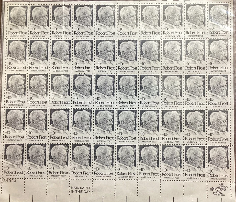 Full Sheet 1974 Ten Cent Robert Frost, Poet SC# 1526 MNH - Image 1 of 1