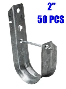 50 Pcs 2" J Hook Wall Mount CAT6 CAT5 Network Wire Cable Management w/ Retainer - Picture 1 of 3