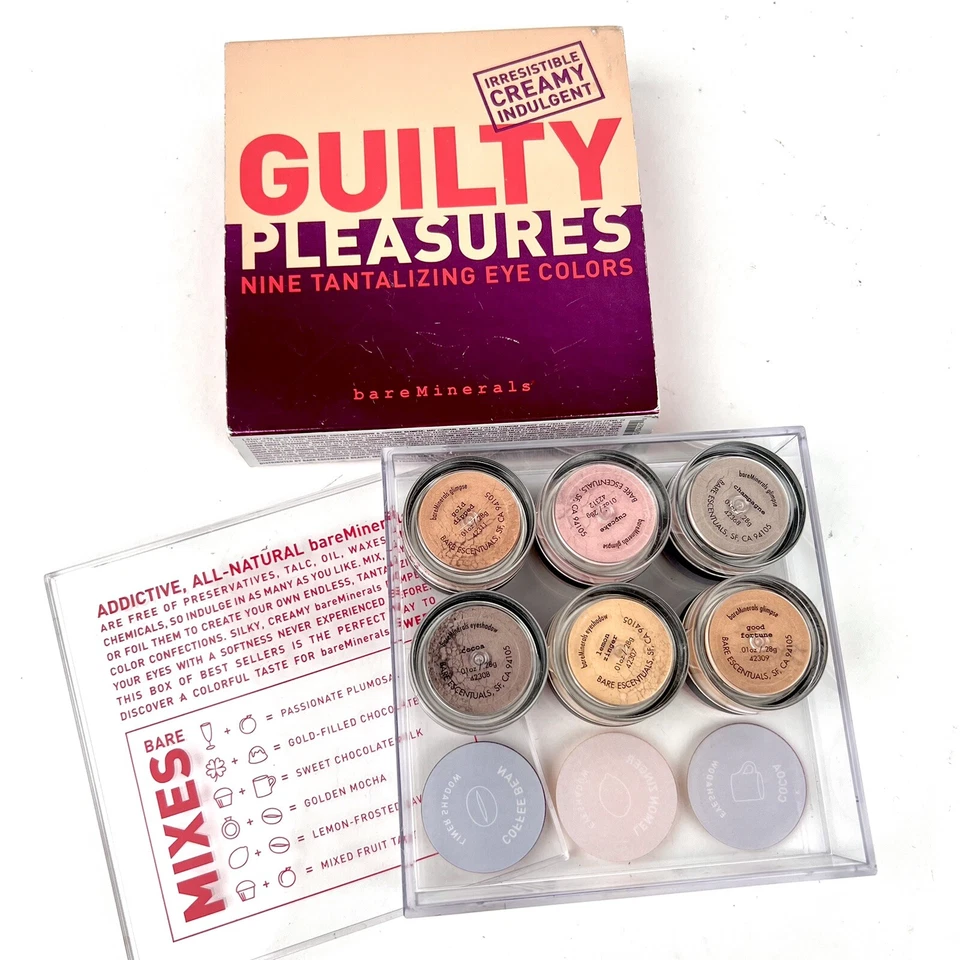 6x BareMinerals Guilty Pleasures Eyeshadow Lot Set Glimpse Champagne Cocoa Gold - Image 1 of 4