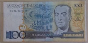 1986 $100 CEM Cruzados Brazil Banknote Gnumismatist - Picture 1 of 12