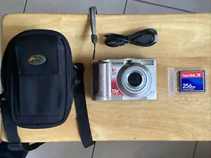 Canon PowerShot A20 2.1MP 3x Zoom Compact Digital Camera Case PC1007 Tested! - Picture 1 of 10