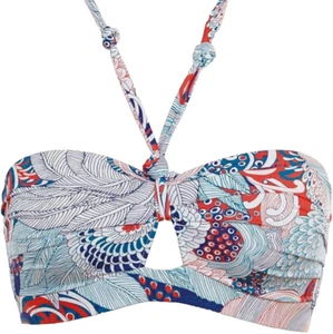 Top de bikini Huit 8 Overjoyed Malibu azul 32D bandeau cuello halter acolchado traje de baño - Imagen 1 de 2