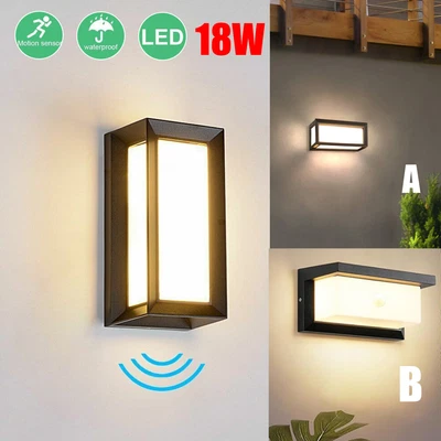 18W Außenleuchte mit Bewegungsmelder Gartenlampe Wandleuchte Außen Wandlampe DHL - Bild 1 von 4