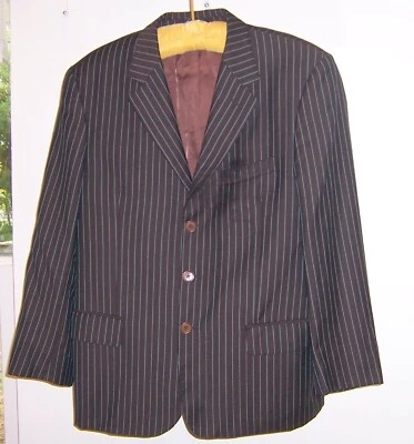 CHAQUETA BLAZER PAUL SMITH LONDRES MARRÓN CON RAYAS AZULES 42 R LANA ITALIA ¡BONITA! Foto 1 de 4