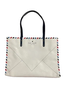Kate Spade Par Avion Air Mail Tote Red White Blue Double Handle Shoulder Bag - Picture 1 of 19